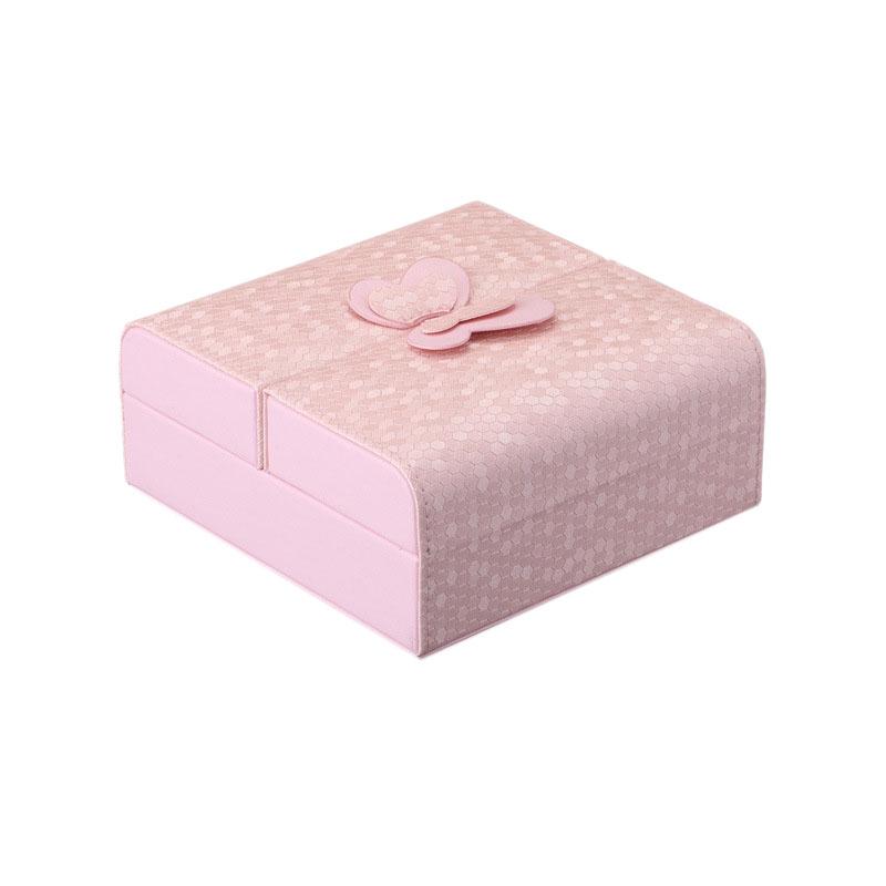 

Jewelry Pouches, Bags Travel Butterfly Decoration Portable Case Display Organizer Rings Earrings Necklace Bracelet Pink
