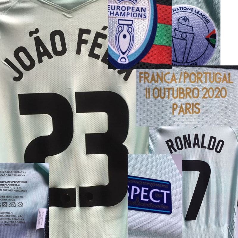

2020 Match Worn Player Issue Ronaldo Joao felix maillot with Game Match Details Bernardo B.Fernandes Soccer Patch Badge, #23 joao felix