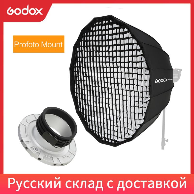 

Godox Portable P120L 120CM Deep Parabolic Honeycomb Grid Softbox Profoto Mount Studio Flash Reflector Photo Studio Softbox