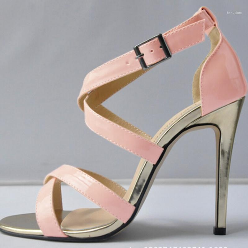 

Nice Top Quality Women Elegant Cross Straps High Heels Sandals Sexy Ladies Summer Dance Party Shoes Plus Size 26-61 W8121