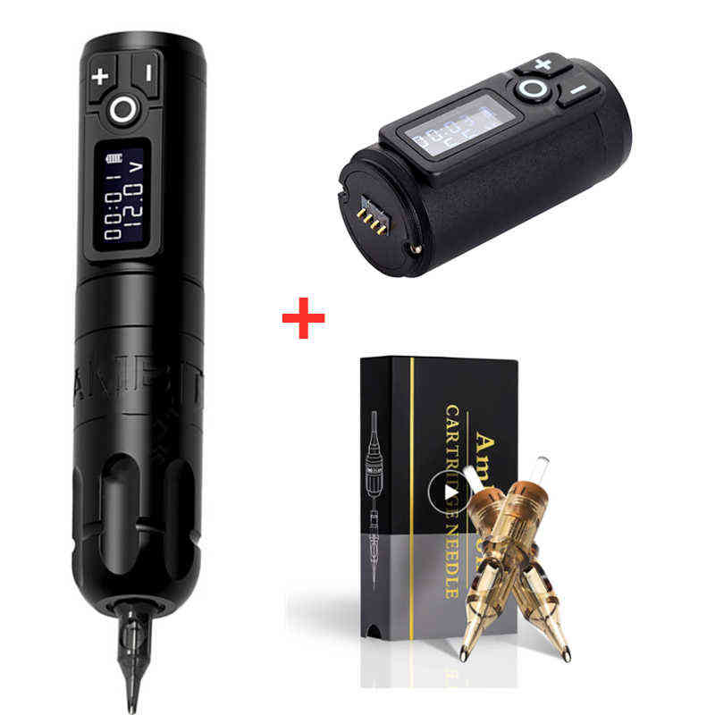 

Ambition Soldier Wireless Tattoo Pen Machine Battery with Portable Power Brushless Motor With 1001RL Cartridge Needle Kit 220115