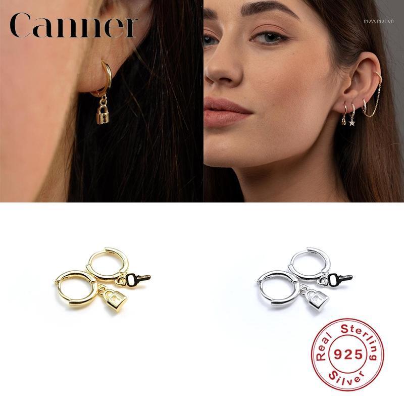 

Canner Trendy Classic 925 Sterling Silver Earrings Keys Lock Huggie Dangle Drop Earrings For Women Fine Jewelry pendientes W51