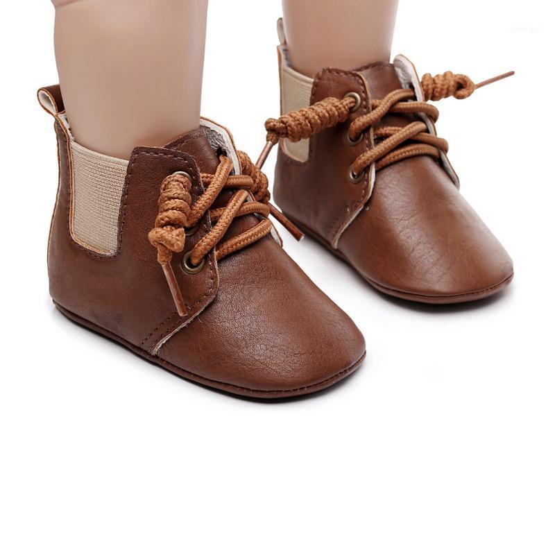 

Autumn Infant PU Lace-up British Style Short Boots Children Baby Girls Low Boots Newborn Toddler Shoes31, Black