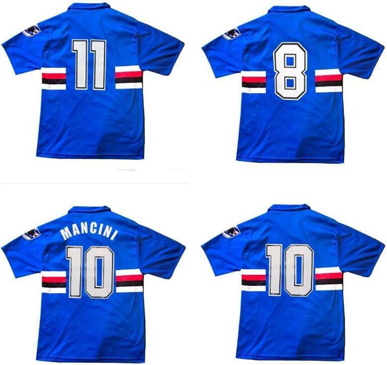 

90 91 Sampdoria Mancini Vialli home Soccer Jersey 1990 1991 Maglie da Calcio Sampdoria Retro Vintage Classic Football Shirt MaillotJHJFKHNBBFGHJFHJFKHM, 90/91 +patch