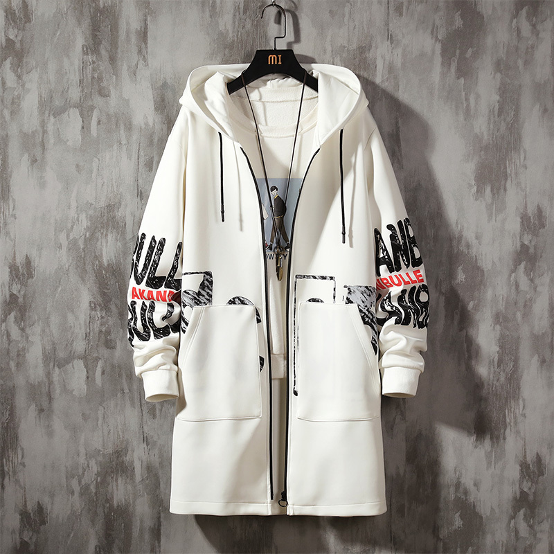 

Men's Fashionable Jacket with Hoodie Male Windbreaker Fashion Big Black Size Hot Sale Quality F2i6