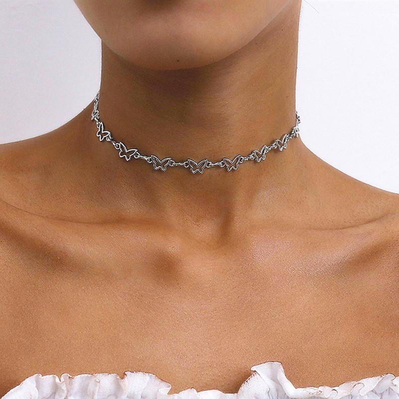 

Cute Butterfly Choker Necklace for Women Summer Holiday Romantic Necklace Jewelry Gifts