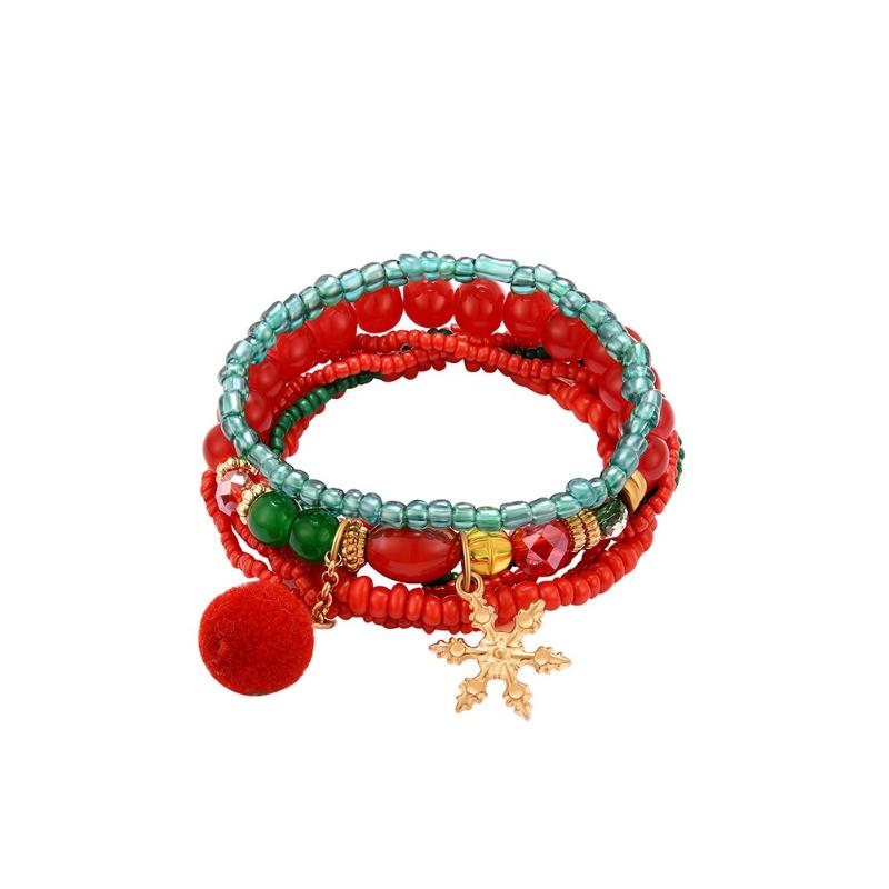 

Charm Bracelets Pendant Jewelry Christmas Style Resin Bracelet Stacked Wide Multilayer Stack For Women Accessories Gift