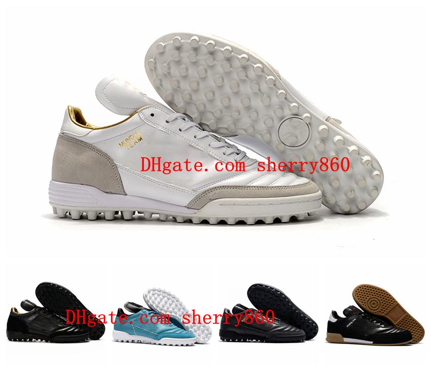 

2021 soccer shoes quality mens cleats Mundial Team Modern Craft Astro GOAL INDOOR football boots Black/White scarpe da calcio, As picture 3