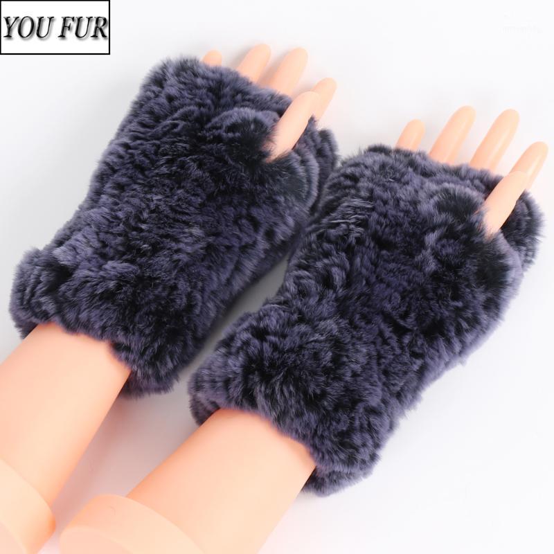 

Hot Sale Winter Girl Natural Real Rex Fur Gloves Good Elastic Knitted Fur Mittens Lady Real Rex Gloves1