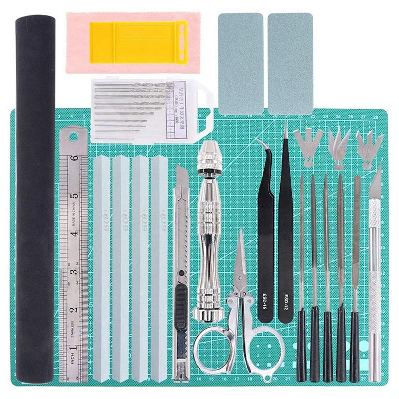 

43 PCS Model Tools Kit Modeler Basic Tools Craft Set Hobby Building Kit for Gundam Car Model Building Repairing and Fixing