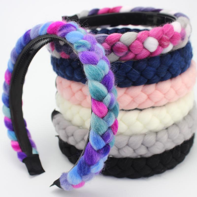 

2020 Vintage Knit Braided Bezel Hair Band Women Headband Girls Hair Accessories Haar Hoop Clips opaska do wlosow diademas