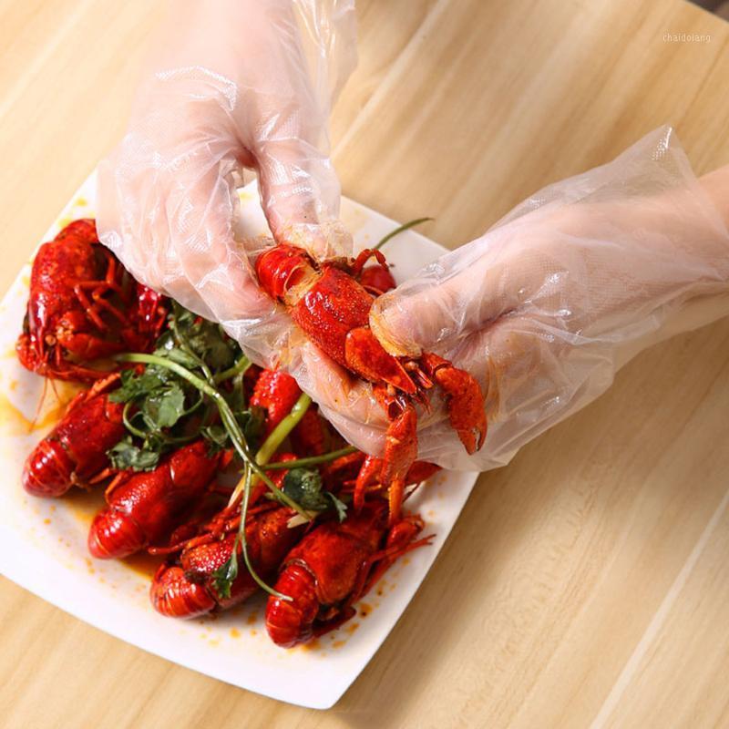 

500pcs Eco-Friendly Disposal Gloves Grade Plastic Gloves Service Restaurant BBQ Clear Kitchen Accessories Hot1