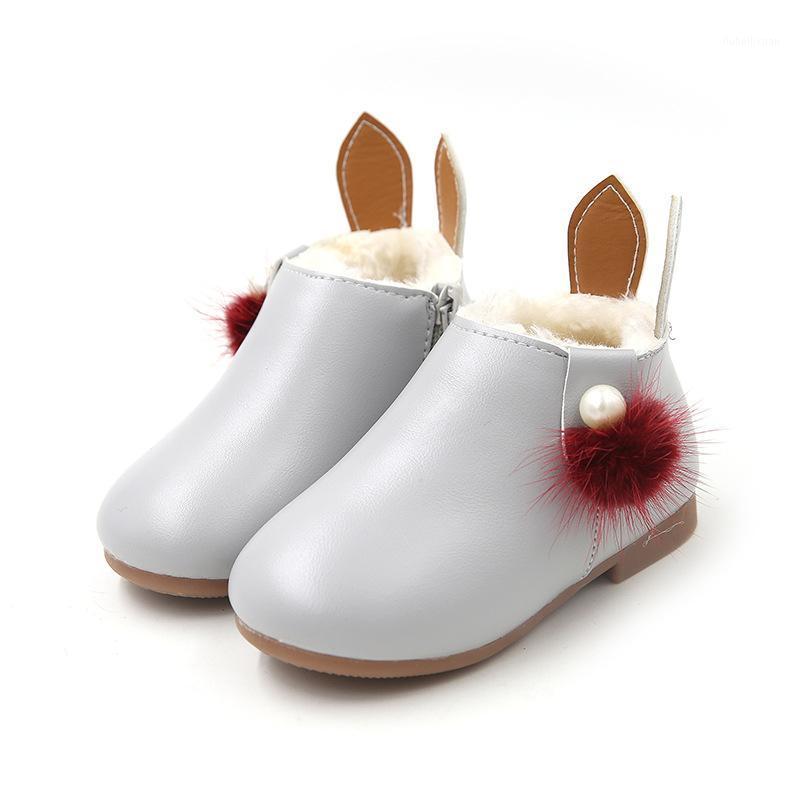 

NEW Warm thick kid girl boots winter kids Little Baby Girls ankle boot for girls leather shoes 2T-7T gray pink beige1