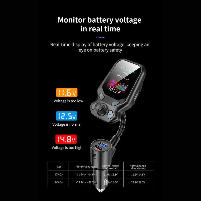 

Wireless Bluetooth FM Transmitter 1.77\" LCD Car MP3 Player QC3.0 Fast Charge Kit