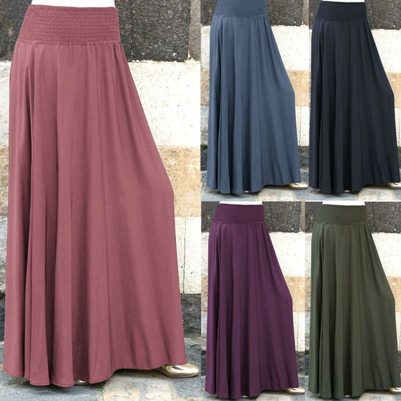 

2021 New Women's Multi-coloured Vintage Long Autumn High Maxi Womanhood Plissado Plus Size Skirt 9AJ7, Green