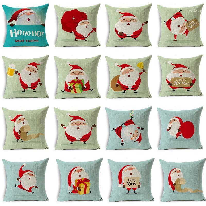 

Christmas Pillow Covers 45*45 Cartoons Printed Sofa Cushion Covers Linen Christmas Decorations for Home1