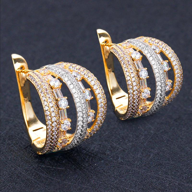 

Stud Bride Talk Women Earring Cubic Zirconia Romantic Bridal Jewelry For Wedding Engagement Party High Quality Birthday Gift