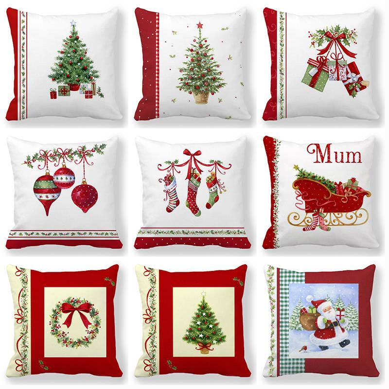 

45*45Cm Santa Claus Christmas Tree design super soft throw cushion cover home decoration living room pillowcase