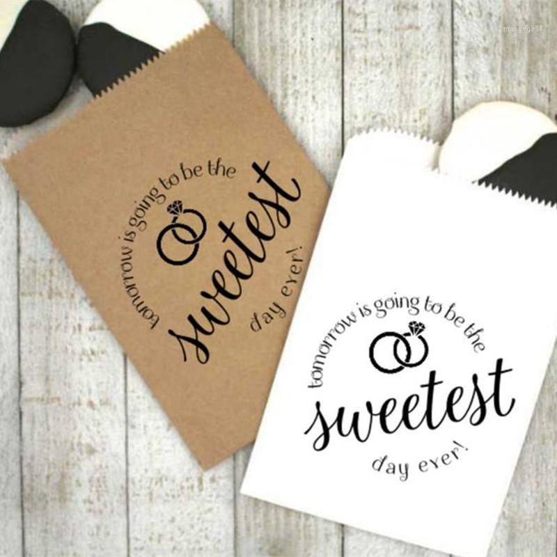 

Custom Wedding Rehearsal Dinner Favor Bags - Kraft favor bags for cookies, donuts - Sweetest Day Ever safe for cake1