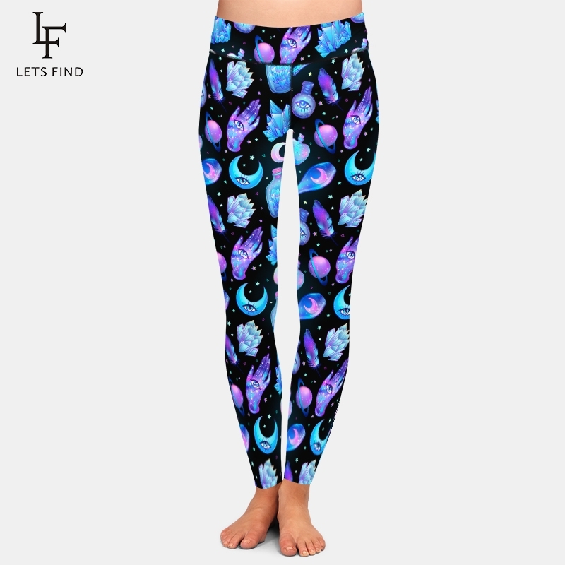

LETSFIND New Magic Design Womens Leggings Pants High Wiast Plus Size Polyester Women Sexy Fitness Leggings 201203, 02