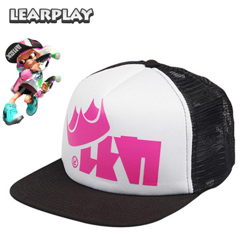 

Cartoon Splatoon King Flip Mesh Baseball Caps Anime Trucker Hat Carnival Party Costume Accessories For Adults Kids Adjustable