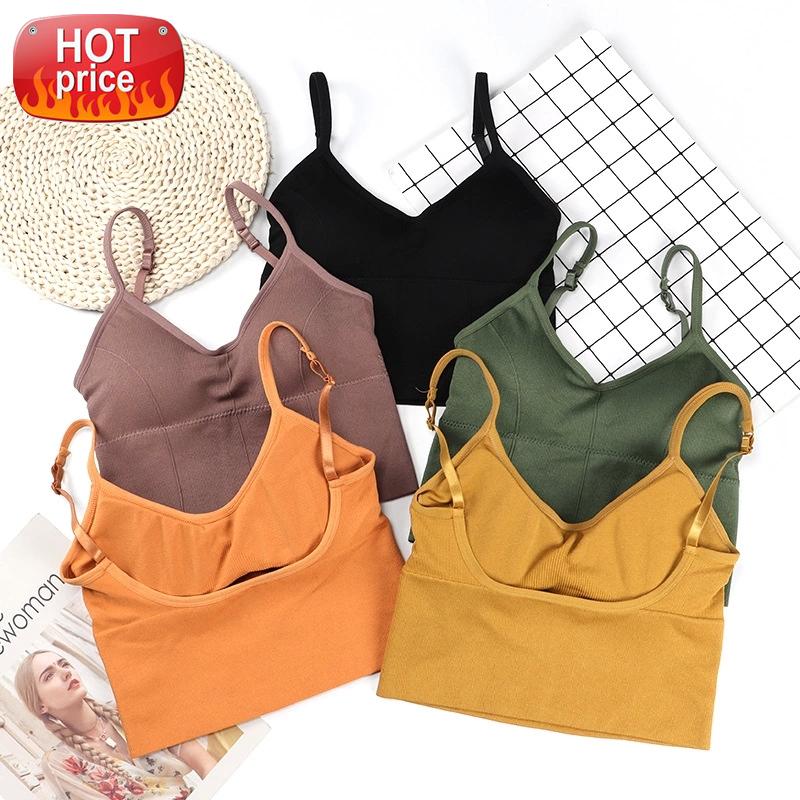 

Bra For Fitness Gym Top Ladies Underwear Free Size Sports Women Yoga Bra With Pad Workout Indoor Wear Active Wear High Elastic #Xj9V, White