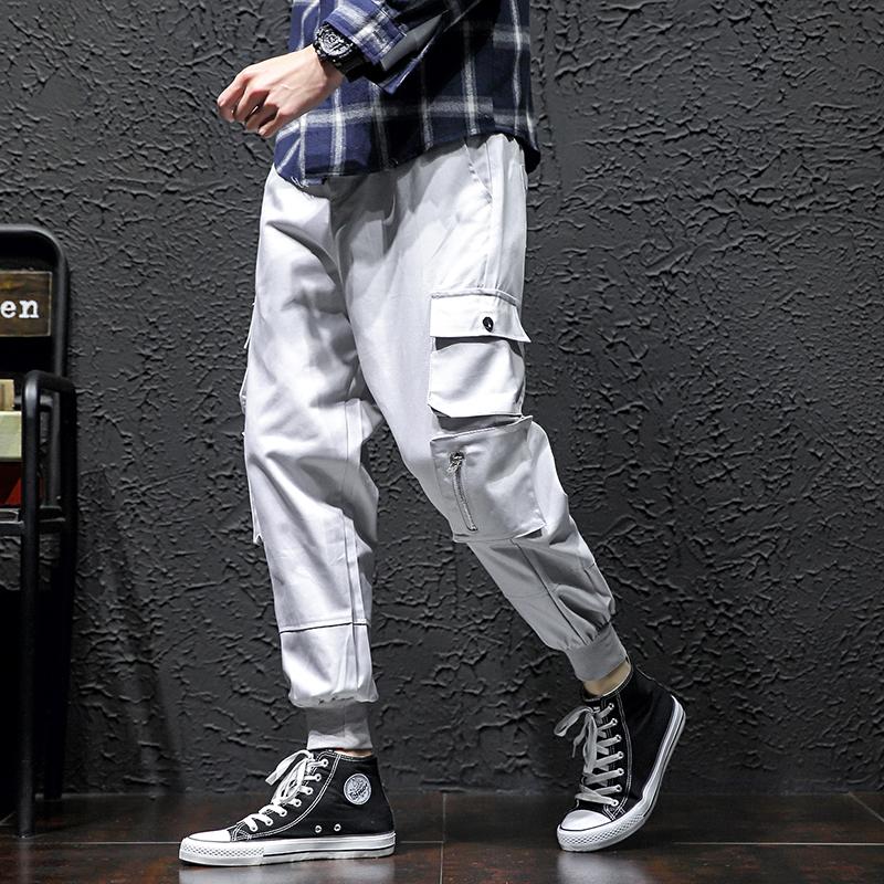 

Nice Men Hip Hop Harem Joggers Pants Casual Hip Hop Streetwear Male Trousers Mens Joggers Solid Multi-pocket Pants Sweatpants, Army green