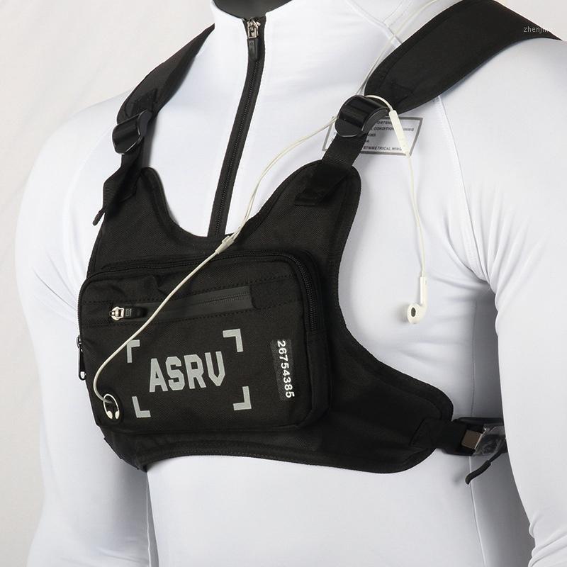 

Reflect Light Chest Bag for Men Waist Bag Functional Tactical Chest Mobile Phone Bags Male Pack Tactical Backpack1, Black color