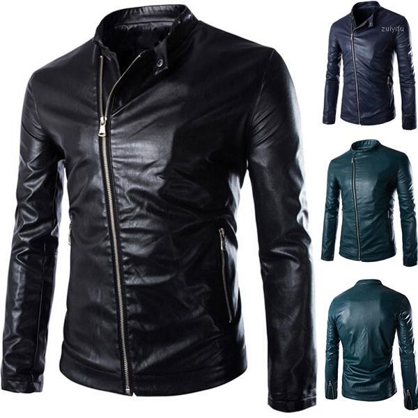 

Men's Leather & Faux 2021 Fashion Autumn&Winter Jacket Men PU Coat Motorcycle Slim Jacket1, Purple
