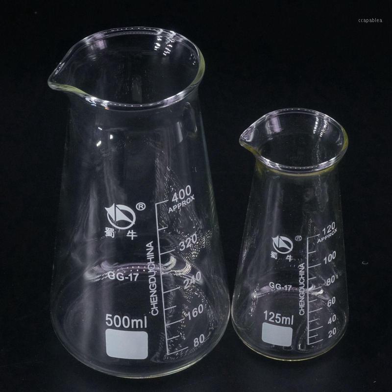 

125ml 250ml 500ml Lab Boro GG17 Glass Conical Beaker With Three-corner Philips Chemi Ware Labware Glassware1
