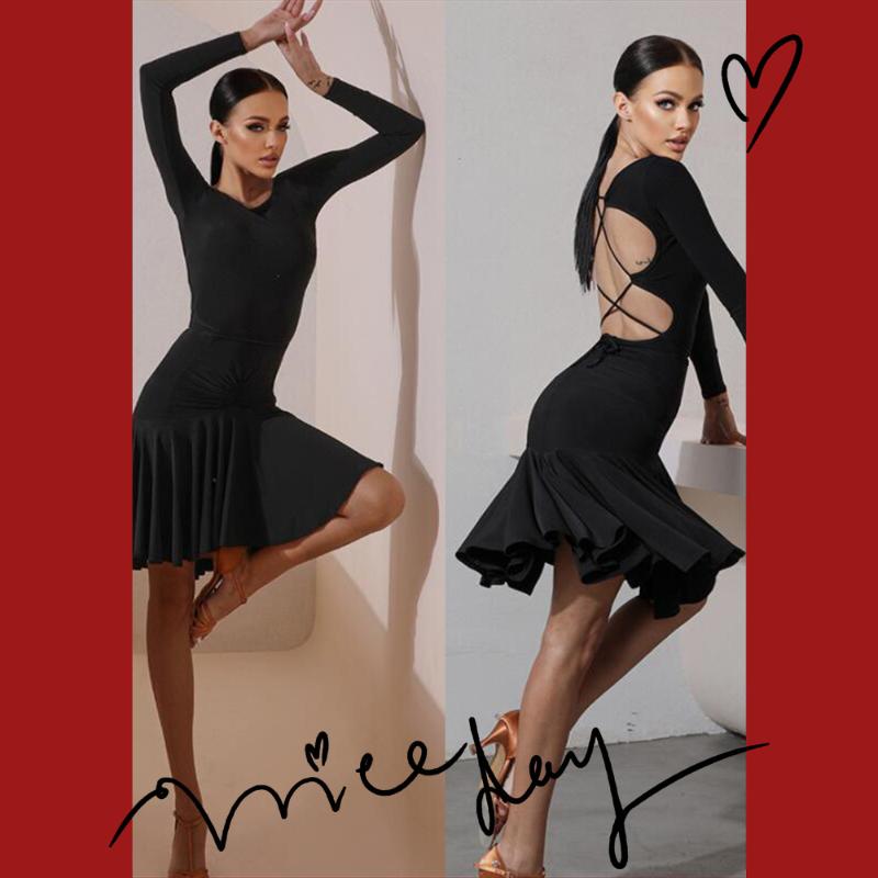 

Latin Dance Dress sexy latin dress back out hollow out Competition Dresses Samba Dancing Costumes Stage 2059, As pic