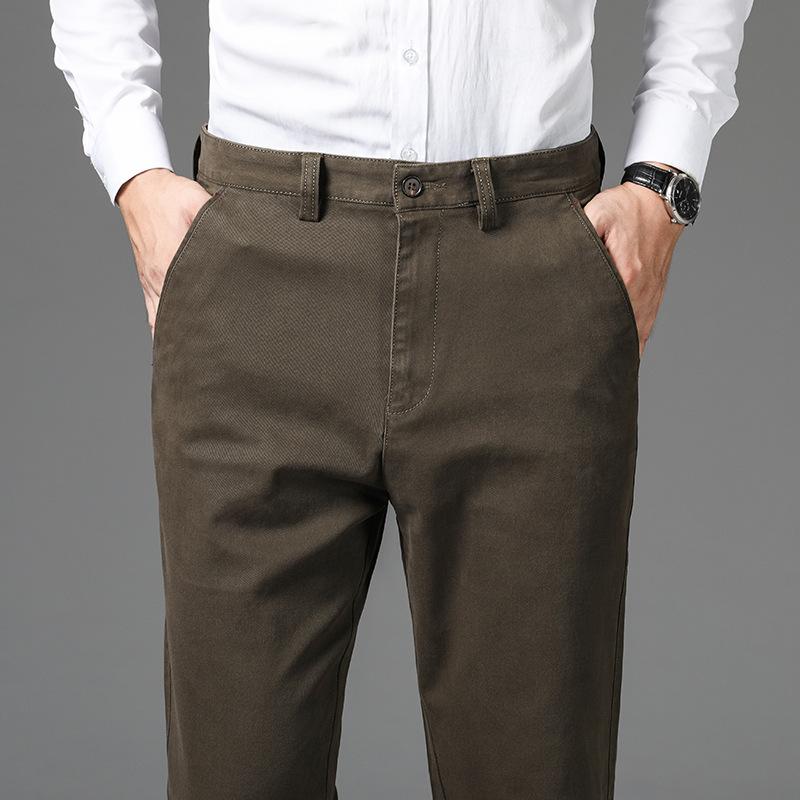 

ICPANS Summer Thick Casual Pants Mens Straight Black Khaki Army Pants Trousers For Men Big Size 29-36 38 40 42 44