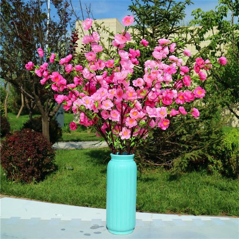 

Fake Long Stem Peach Blossom (5 stems/piece) Simulation Peach for Home Showcase Decorative Artificial Flower Wedding Centerpiece1, Pink
