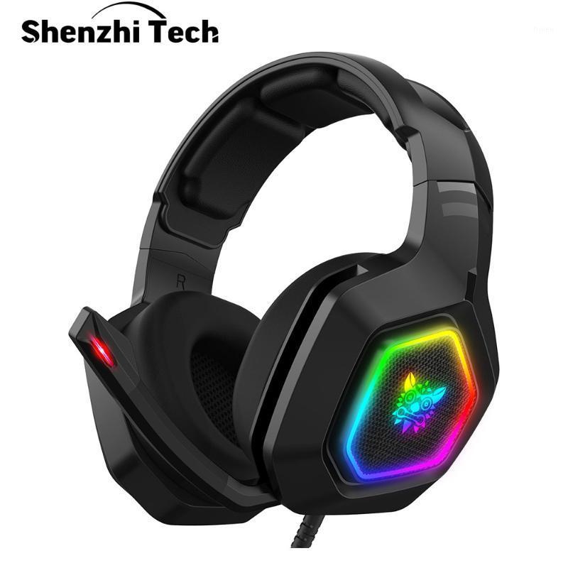 

K10 RGB Wired Gaming Headset For PC USB Ps4 Headphones Over ear with Microphone LED Lights 7.1 Surround Sound For Computer1, Black