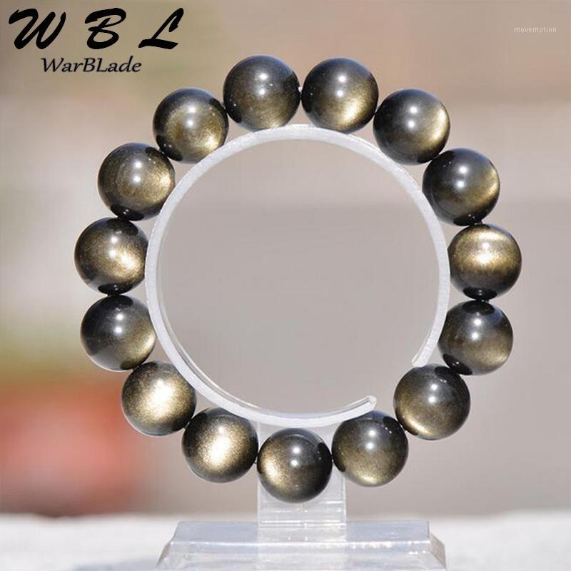 

Natural Stone 6A Black Gold Obsidian Bracelets Bangle Jewelry Stone Round Beads Bracelet 6mm 8mm 10mm 12-20mm For Men Women1