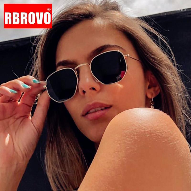 

rbrovo metal vintage women sunglasses brand designer glasses women luxury eyewear for women/men small masculino1, White;black