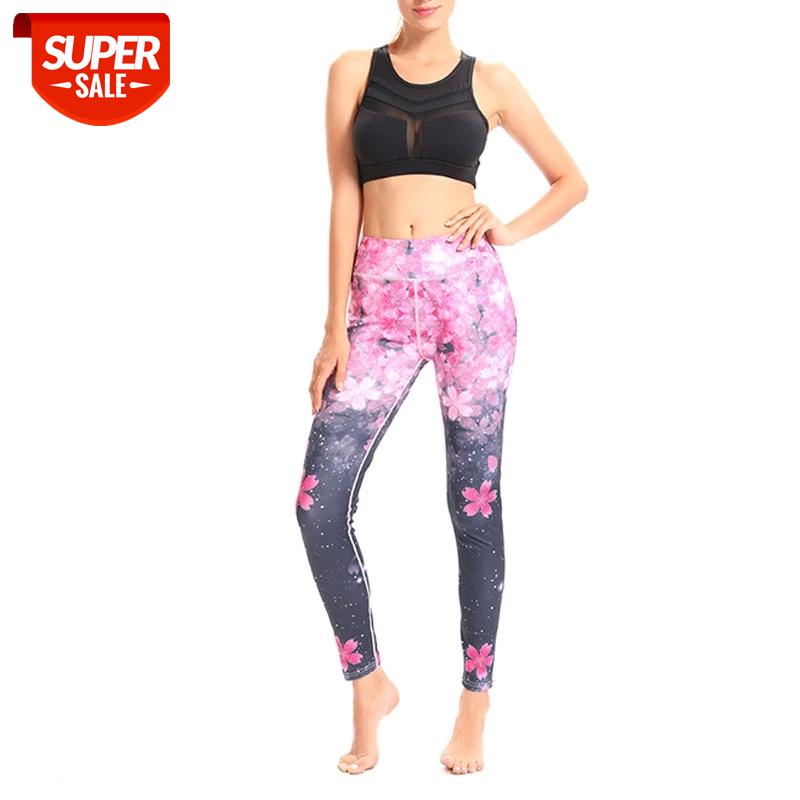 

NORMOV Fitness Women Leggings Fashion Cherry Blossoms Print Mid Wasit Elastic Push Up Ankle Length Polyester Leggings #128e, Black;white