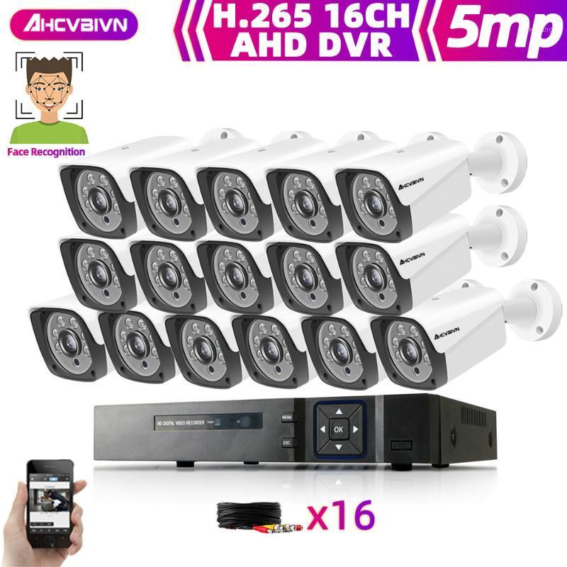 

16Pcs CCTV Cameras Kit 5MP H.265 Outdoor Surveillance Kit 1080P IR Security Camera Video Surveillance System Set 16ch DVR Kits1