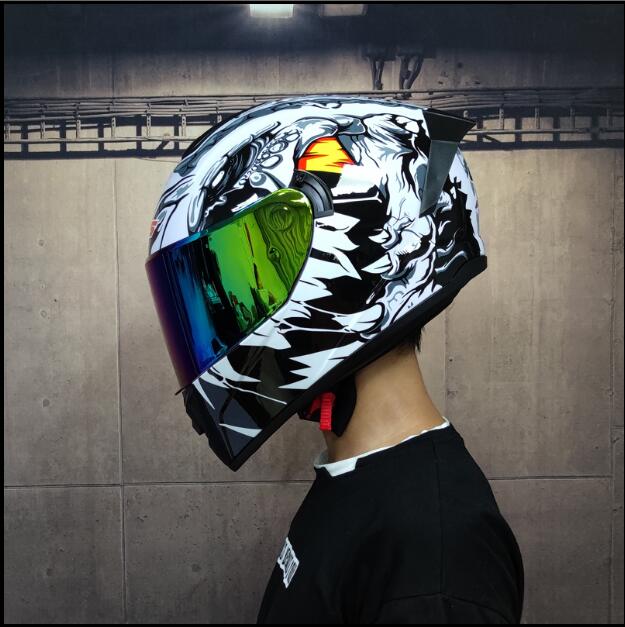 

Dakar Rally motorcycle helmet racing sports car personality cool cover summer men and women four seasons locomotive anti-colorful double mir, Same photo