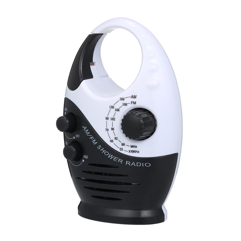 

AM / FM Mini Shower Radio Bathroom Swimming Waterproof Radio Hanging Music Built-in Speaker Not Including Battery FM
