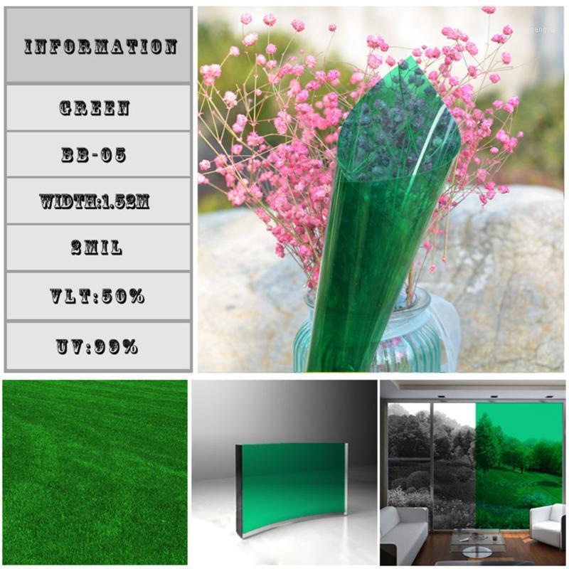 

1.52x10m Green Color Decoration Window Film Privacy Heat Control Solar Tint Film Party Christmas Decoration DIY Glass Sticker1