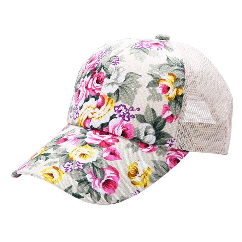 

Summer Women Female Floral Hat Hiking Cap Mesh Cool Outdoor Sun Cap Sports Sun Hat 6 Colors High Quality