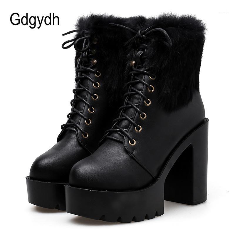 

Gdgydh 2020 Women Ankle Boots Lacing Feather Natural Fur Female Short Boots Black Gothic Ladies Shoes Drop Shipping Shoes1, Black shoes