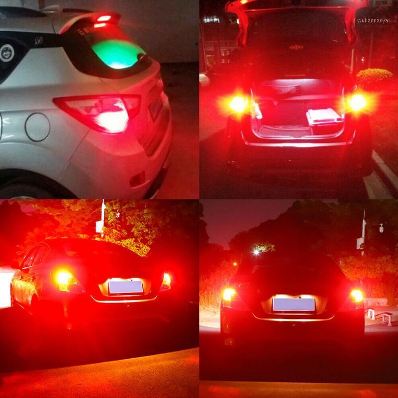 

Emergency Lights 2pcs DC12-24V Red 1157 BAY15D COB LED Bulbs Super Bright Car Stop Brake Light Tail Lamp Taillight