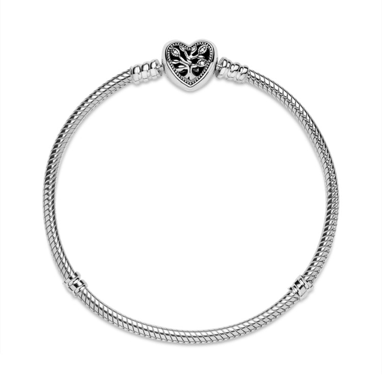 

Hot Sale 100% 925 sterling silver bracelet for women original Pando charm chain Snake bracelet heart style classic DIY jewelry