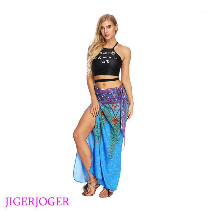 

JIGERJOGER 2020 high waistband Thailand pha sin Style Side open one piece skirt Women' Yoga Leggings studio fitness gym pants1, Black