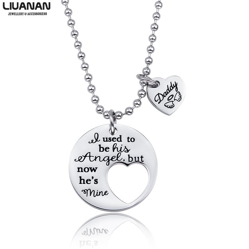 

Memorial Necklace I Used to Be His Angel Now He's Mine Necklace in Memory of Loved One Dad Cremation Jewelry
