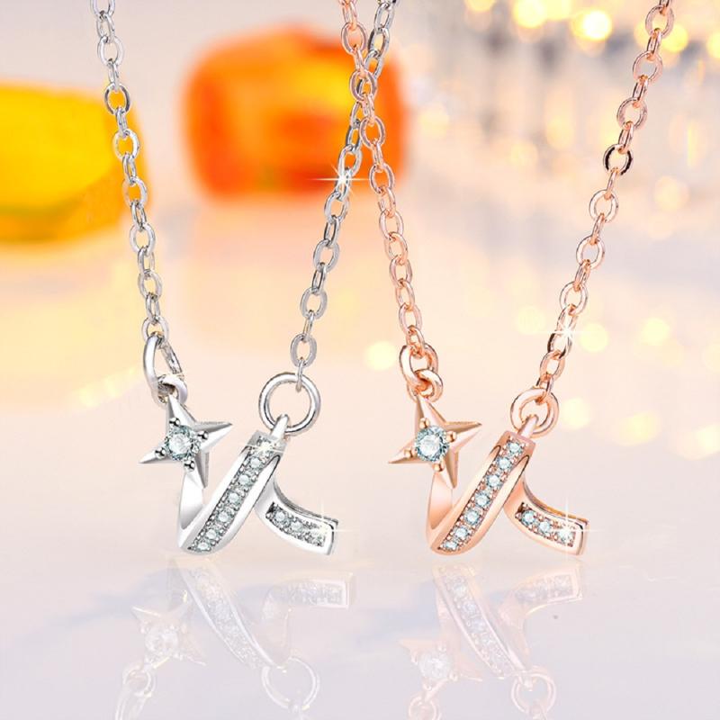 

Pendant Necklaces 2022 Trend Luxury Women Star Necklace For Bling Rhinestone Charm Elegant Ladies Party Jewelry Gifts