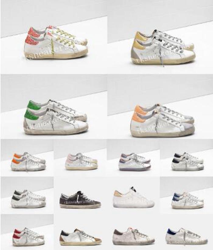 

2021 New Selling High Quality Fashion Man Women Casual Shoes White Pink Colour Sneakers Super Star Sequin Classic oeK Golden Luxury Gooses, Black