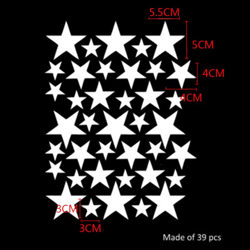 

39pcs mixed size removable stars wall stickers home room decal decorative gold black white sliver
